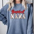 Baseball Mama Retro Groovy Baseball Mom Women Mother's Day Comfort Colors Sweatshirt Denim