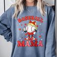 Baseball Mama Sports Mom Baseball Valentine Drip Girls Women Comfort Colors Sweatshirt Denim