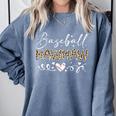 Baseball Mawmaw Leopard Baseball Heart Comfort Colors Sweatshirt Denim