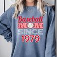 Baseball Mom Since 1979 Comfort Colors Sweatshirt Denim