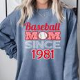 Baseball Mom Since 1981 Comfort Colors Sweatshirt Denim