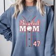 Baseball Mom 47 Number 47 Jersey Team Numbered Jersey Comfort Colors Sweatshirt Denim