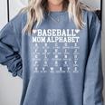 Baseball Mom Alphabet Mommy Mother's Day Motivational Saying Comfort Colors Sweatshirt Denim