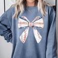 Baseball Mom Coquette Bow Baseball Mama Comfort Colors Sweatshirt Denim Baseball Mom Coquette Bow Baseball Mama Comfort Colors Sweatshirt Denim
