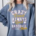 Baseball Mom Crazy Proud Always Loud Mother's Day Premium Comfort Colors Sweatshirt Denim