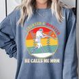 Baseball Mom I Created A Monster He Calls Me Mom Comfort Colors Sweatshirt Denim