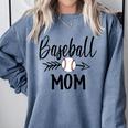 Baseball Mom Cute Arrow Father's Mother's Xmas Day Comfort Colors Sweatshirt Denim