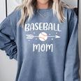Baseball Mom Cute Grandson Player Arrow Heart Family Comfort Colors Sweatshirt Denim