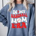 In My Baseball Mom Era Cute Groovy Baseball Comfort Colors Sweatshirt Denim