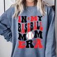 In My Baseball Mom Era Groovy Mom Comfort Colors Sweatshirt Denim