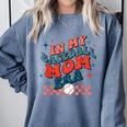 In My Baseball Mom Era Groovy Mom Baseball Mama Mother's Day Comfort Colors Sweatshirt Denim In My Baseball Mom Era Groovy Mom Baseball Mama Mother's Day Comfort Colors Sweatshirt Denim