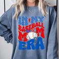In My Baseball Mom Era Groovy Baseball Mother's Day US Flag Comfort Colors Sweatshirt Denim In My Baseball Mom Era Groovy Baseball Mother's Day US Flag Comfort Colors Sweatshirt Denim