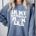 In My Baseball Mom Era Retro Groovy Comfort Colors Sweatshirt Denim