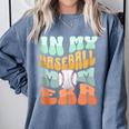 In My Baseball Mom Era Retro Groovy Style Sports Mama Comfort Colors Sweatshirt Denim
