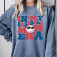 In My Baseball Mom Era Smile Face Retro Comfort Colors Sweatshirt Denim