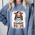 Baseball Mom Game Day Messy Bun Leopard Mother's Day Comfort Colors Sweatshirt Denim Baseball Mom Game Day Messy Bun Leopard Mother's Day Comfort Colors Sweatshirt Denim