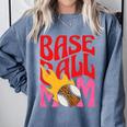 Baseball Mom Game Day Trendy Pink Leopard Mama Premium Comfort Colors Sweatshirt Denim