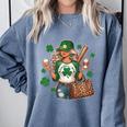 Baseball Mom Green Shamrock St Patrick Day Women Comfort Colors Sweatshirt Denim Baseball Mom Green Shamrock St Patrick Day Women Comfort Colors Sweatshirt Denim