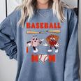 Baseball Mom Heart Baseball Mama Mother's Day Comfort Colors Sweatshirt Denim Baseball Mom Heart Baseball Mama Mother's Day Comfort Colors Sweatshirt Denim