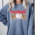 Baseball Mom Leopard Print Cute Mother's Day Sport Lover Comfort Colors Sweatshirt Denim Baseball Mom Leopard Print Cute Mother's Day Sport Lover Comfort Colors Sweatshirt Denim