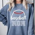 Baseball Mom Leopard Print Baseball Game Day For Mama Comfort Colors Sweatshirt Denim