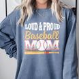 Baseball Mom Leopard Print Loud And Proud With Ball & Bat Comfort Colors Sweatshirt Denim Baseball Mom Leopard Print Loud And Proud With Ball & Bat Comfort Colors Sweatshirt Denim
