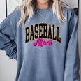 Baseball Mom Leopard Baseball Mama Life Girls Women Baller Comfort Colors Sweatshirt Denim