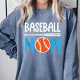 Baseball Mom Leopard Print Baseball Mama Women Mother's Day Comfort Colors Sweatshirt Denim