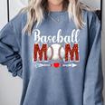 Baseball Mom Leopard Sports Players Mother's Day Comfort Colors Sweatshirt Denim