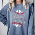 Baseball Mom Mama Comfort Colors Sweatshirt Denim
