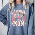 Baseball Mom Mama Mother's Cat In My Baseball Mom Era Comfort Colors Sweatshirt Denim