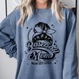 Baseball Mom May Get Loud Messy Bun Mother's Day Comfort Colors Sweatshirt Denim Baseball Mom May Get Loud Messy Bun Mother's Day Comfort Colors Sweatshirt Denim