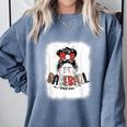 Baseball Mom Messy Bun Mommy Baseball Player Comfort Colors Sweatshirt Denim