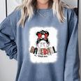 Baseball Mom Messy Bun Mommy Baseball Player Premium Comfort Colors Sweatshirt Denim