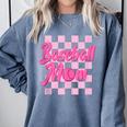 Baseball Mom And Pink Grid Sports Mother Mama Player Comfort Colors Sweatshirt Denim Baseball Mom And Pink Grid Sports Mother Mama Player Comfort Colors Sweatshirt Denim