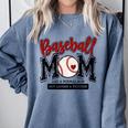Baseball Mom Red Varsity Baseball Mama Cute Mother's Day Comfort Colors Sweatshirt Denim