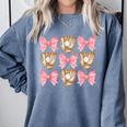 Baseball Mom Sister Tween Teen Girl Girly Pink Bow Preppy Comfort Colors Sweatshirt Denim
