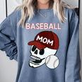 Baseball Mom Skull Sports Skeleton Comfort Colors Sweatshirt Denim