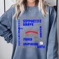 Baseball Mom Traits For Great Mothers Grey And Blue Comfort Colors Sweatshirt Denim