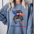 Baseball Mom USA American Flag 4th Of July Comfort Colors Sweatshirt Denim Baseball Mom USA American Flag 4th Of July Comfort Colors Sweatshirt Denim