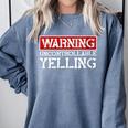 Baseball Mom Warning Uncontrollable Yelling Funny Sign Comfort Colors Sweatshirt Denim