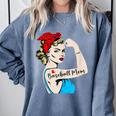 Baseball Mom Woman Baseball Sport Lover Comfort Colors Sweatshirt Denim