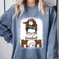 Baseball Mom Women Messy Bun Leopard Mother's Day Comfort Colors Sweatshirt Denim Baseball Mom Women Messy Bun Leopard Mother's Day Comfort Colors Sweatshirt Denim