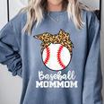 Baseball MomMom Baseball Player Leopard Mom Mom Comfort Colors Sweatshirt Denim