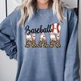 Baseball Nan Women BallPark Nan Baseball Mom Mother's Day Comfort Colors Sweatshirt Denim