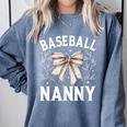 Baseball Nanny Baseball Coquette Bow Comfort Colors Sweatshirt Denim Baseball Nanny Baseball Coquette Bow Comfort Colors Sweatshirt Denim