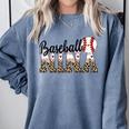 Baseball Nina Women BallPark Nina Baseball Mom Mother's Day Comfort Colors Sweatshirt Denim