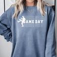 Baseball Pitcher Game Day Team Sport Player Coach Family Fan Premium Tri-Blend Comfort Colors Sweatshirt Denim