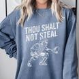 Baseball Player Catcher Thou Shalt Not Steal Coach Baseball Comfort Colors Sweatshirt Denim Baseball Player Catcher Thou Shalt Not Steal Coach Baseball Comfort Colors Sweatshirt Denim