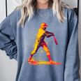 Baseball Player Comfort Colors Sweatshirt Denim Baseball Player Comfort Colors Sweatshirt Denim